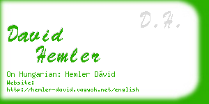 david hemler business card